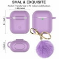 thumbnail image 2 of Case Cover for AirPods 2nd, Soft Silicone Protective Cover with Keychain, Front LED Visible, Purple, 2 of 8