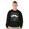 thumbnail image 4 of Happy Father's Day Dad Mustache Men's Big & Tall Crewneck Sweatshirt Brisco Brands 4X, 4 of 5
