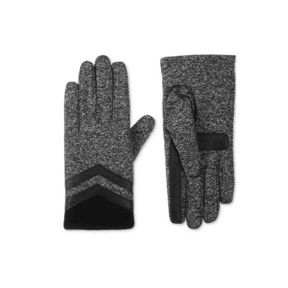 Isotoner Signature Women's Rib-Knit Fleece-Lined Gloves -gray