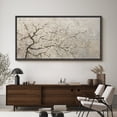 thumbnail image 4 of Large Framed Canvas Print White Blossom Tree on Neutral Background - Modern BotanicalWall Art Decorative Ready to Hang Painting for Living room Bedroom 60x30 inches Black Frame, 4 of 9