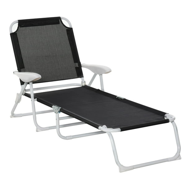Outsunny Folding Chaise Lounge 4Position Adjustable Lounge Chair