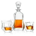 thumbnail image 3 of JoyJolt Aurora Crystal Whiskey Decanter Set with 4 Whiskey Glasses, 3 of 5