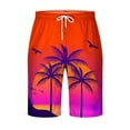 thumbnail image 4 of HAPIMO Mens Trends Swim Trunks Board Shorts Elastic Waist Lace-up Bathing Suits Holiday Beach Pants Summer Swimwear Gradient Color Print Trousers Orange XL, 4 of 5
