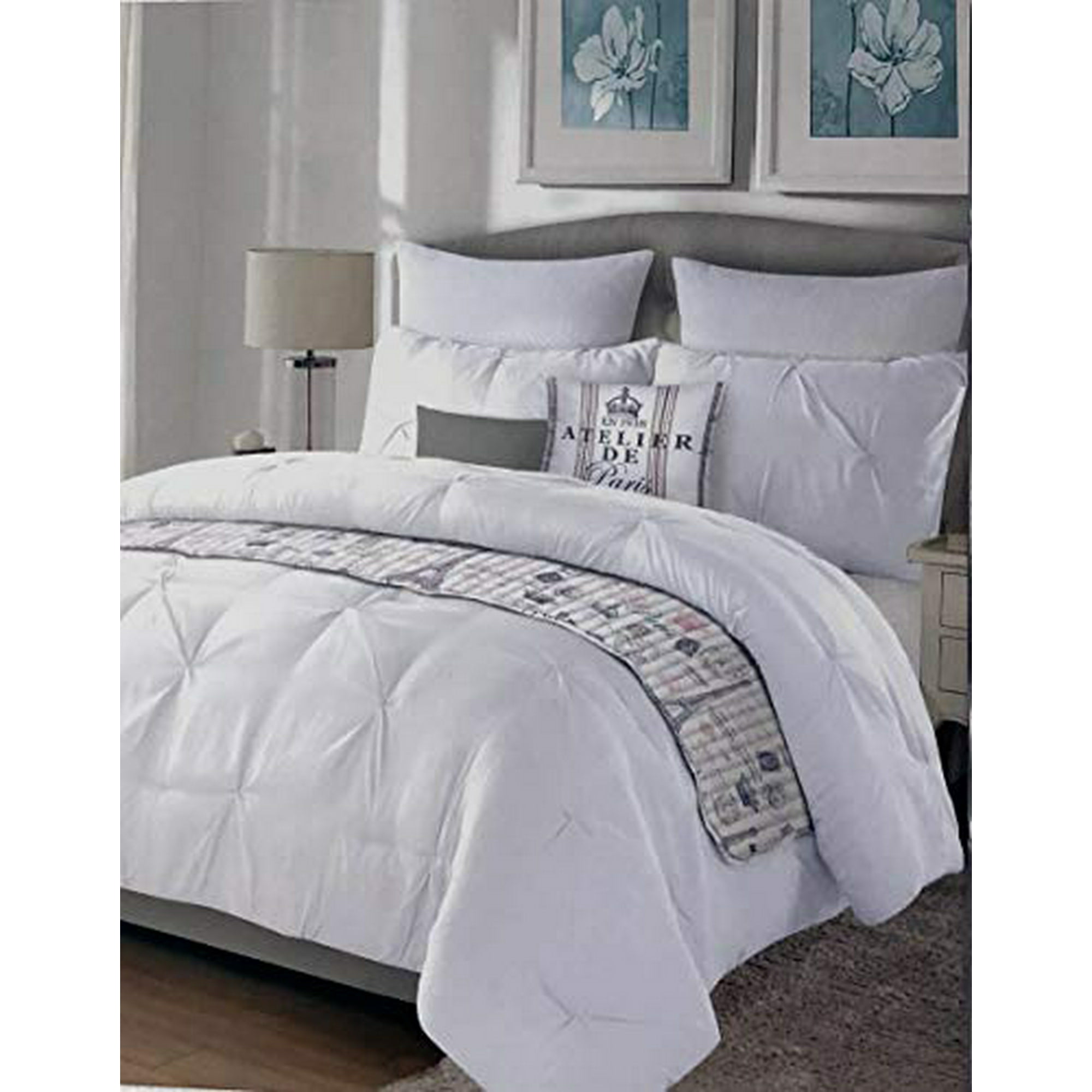 Duvet Cover Set Pintuck King Size Bed Luxury 3 Piece Ruched