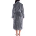 thumbnail image 3 of Women Plush Fleece Robe Long Warm Bathrobe Shawl Collar/Hood, 3 of 6