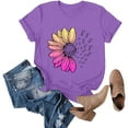 thumbnail image 6 of Outfmvch Spring Tops for Women,Sunflower Shirts for Women,Boho Tops for Women,Plus Size Tops,T Shirts for Women,Workout T Shirts Athletic Summer Trendy Clothes Short Sleeve Spring Tee X1 Purple L, 6 of 9