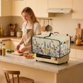 thumbnail image 3 of Renewold Toaster Oven Cover Dustproof Microwave Oven Air Fryer Protector Case Polyester Small Appliance Protective Cover, 20.5 x 16.5 x 10 Inches, Daisy Lavender Dragonfly Butterfly, 3 of 7