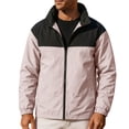 thumbnail image 5 of qelini Jackets for Men Windbreaker Big and Tall Long Sleeve Zipper Shirt Outdoor Hiking Collar Pocket Color Block Waterproof Jacket, 5 of 7