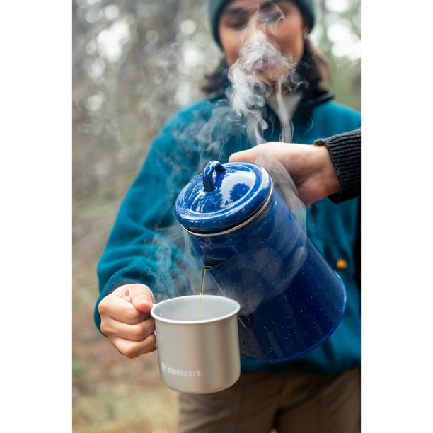 Stansport Enamel Percolator Coffee Pot 8 Cup - Blue - Walmart