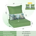 thumbnail image 6 of Aoodor 24'' x 24'' Outdoor & Indoor Deep Seat Cushion Set, furniture pillows and cushions, Olefin Fabric Slipcover and Sponge Foam (Set of 2 Seats, 2 Backs, 2 Lumbar Pillows) - Green, 6 of 9