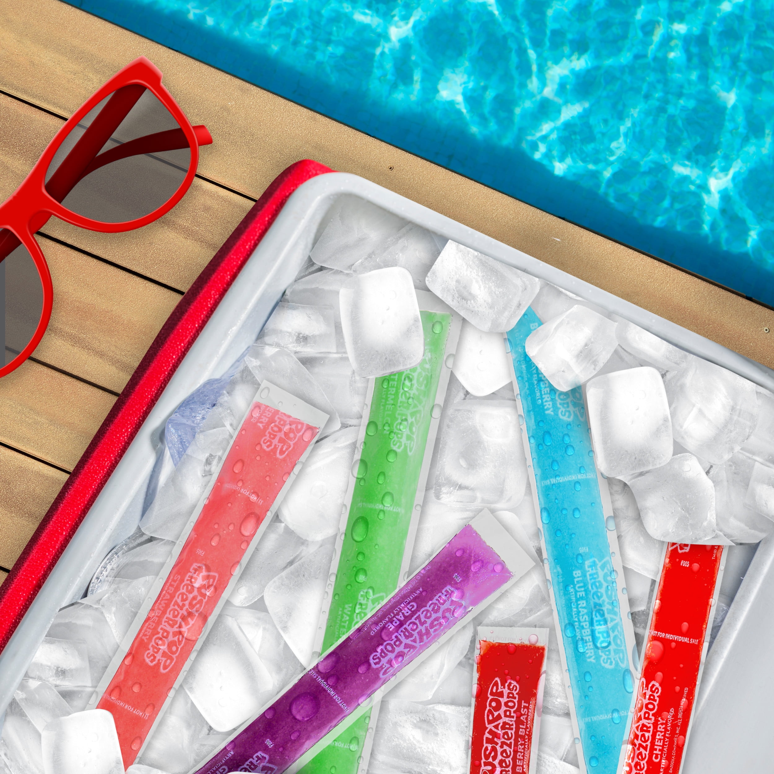 Push Pop Ice Pops, 6 Fruity Flavors, 48 Count Box