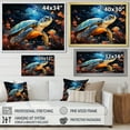 thumbnail image 4 of Designart "Modern Marine Turtle Illustration IV" Animals Turtle Floater Framed Wall Art Living Room, 4 of 5