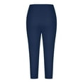 thumbnail image 4 of QHFBli Stretchy Spandex Leggings Women's High Waisted Capri Leggings Stretchy Summer Beach Casual Exercise Yoga Pants Featuring Decorative Eyelet, 4 of 6