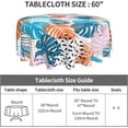 thumbnail image 5 of Summer Blue Orange Palm Leaf Tablecloth Round 60 Inch Tropical Boho Tablecloths Hawaiian Leaves Outdoor Table Clothes Circle Table Cover for Dining Room Picnic Party Home Decor, 5 of 5