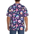 thumbnail image 3 of Yiaed mushroom colorful Skull star Print Mens Casual Wrinkle Free Shirts Short Sleeve Button Down Summer Stretch Dress Shirt-Medium, 3 of 5