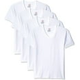 thumbnail image 2 of Men's Hanes U9T2W4 Stretch V Neck T-Shirts - 4 Pack (White XL), 2 of 2