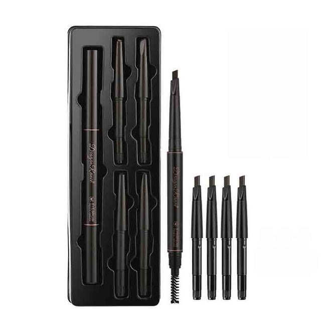 Set de lápices de cejas HUOGUO, impermeable, doble cabezal, 5 juegos