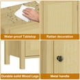 thumbnail image 5 of GarveeHome Bamboo Floor Cabinet with Woven Rattan Door, 2-Tier Storage Cabinet for Bedroom, Living Room, Slim Design, Wood, 5 of 7