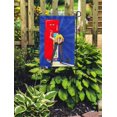 thumbnail image 2 of NUDECOR Pin Up Fille en Robe Jaune et Collants Regarde dans le Drapeau de Jardin Bannière Décorative 28x40 Pouces, 2 of 2
