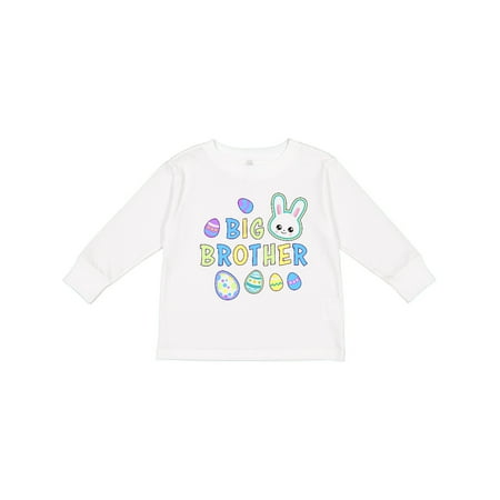 

Inktastic Big Brother with Bunny Face and Easter Eggs Gift Toddler Boy Girl Long Sleeve T-Shirt