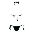 thumbnail image 6 of TTUHYWXI Women's Shiny Triangle Bikini Set Sequin Halter String Backless Tie Side Two Piece Swimsuit Bathing Suit (Black, L), 6 of 6