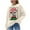 Beige, variant on Karight Ugly Christmas Sweaters for Women, Santa Graphic Crewneck Long Sleeves Knit Pullover Tops Soft Warm Sweatshirts
