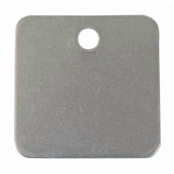 Blank Tag, Aluminum, 1 1/4 in H x 1 1/4 in W, Silver, Square, 100 PK