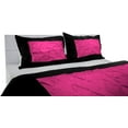 thumbnail image 3 of DNG Creations 5 Piece Two Tone Pinch Pleated Duvet Cover With Zipper Closure & Corner Ties 100% Egyptian Cotton ( Solid Black/ Hot Pink - Oversized King ), 3 of 3