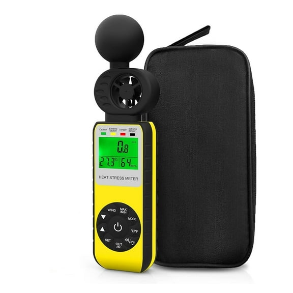 Digital Anemometer Portable Wind Speed Meter with Humidity and Temperature Measurement, WBGT Alarm