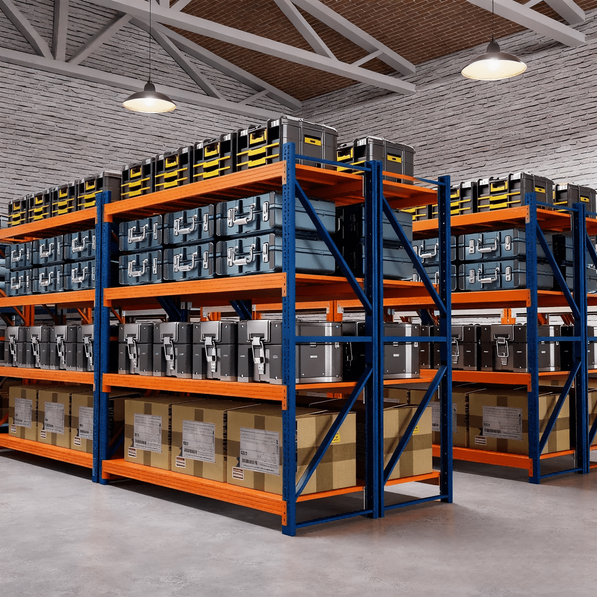 CXUZCZ 59" W Garage Shelving 3000LBS Garage Shelving Heavy Duty 4-Tier Metal Storage Shelves Adjustable Storage Rack for Basement Supermarket Warehouse 59.1" W x 23.7" D x 78.7" H Blue-Orange