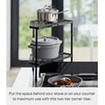 thumbnail image 2 of Yamazaki Home Corner Riser - Two Styles, Black, Steel, Two-Tier, Supports 22 pounds, 2 of 7
