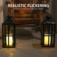 thumbnail image 4 of 2 Pack Black Metal Lantern with LED Candle, Battery Operated, 17.7 Inch Tall Decorative Candle Holder, for Indoor and Outdoor Use, Perfect for Home Décor, Weddings, Parties, and Holiday, 4 of 6