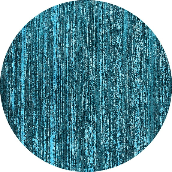 Ahgly Company Indoor Round Oriental Light Blue Industrial Area Rugs, 8' Round