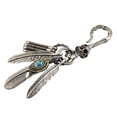 thumbnail image 1 of ziyahi Retro Boho Cool Turquoise Punk Rock Keychain Ring Skull Lobster Claw Keyring, 1 of 9