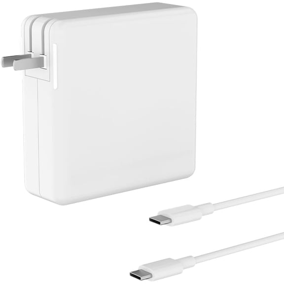 White 65W USB C Charger Compatible with Galaxy Book 2 3 4 Pro 360 Go Chromebook 4 Plus Notebook 9 7 Laptop Type-C Replacement AC Power Supply Adapter Cord Cable