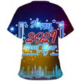 thumbnail image 6 of BloomJoy Scrubs for Women Year Short Sleeve V-neck Tops Working Cartoon Print Blouse V Neck Tee Graphic Women Sports T Shirt Womens T Shirts Long Sleeve Tan Raglan Shirt Swim, 6 of 6