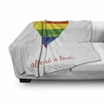 thumbnail image 3 of Pride Soft Flannel Fleece Blanket, Romantic All We Need Is Love Famous Words with Heart Shape in the Gay Parade Colors, Cozy Plush for Indoor and Outdoor Use, 50" x 60", Multicolor, by Ambesonne, 3 of 6