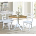 thumbnail image 2 of International Concepts Solid Wood 3-Piece Dining Set with 42 in. Dual Drop Leaf Table and 2 Ladder Back Dining Chairs in Natural/White, 2 of 8