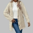 thumbnail image 5 of qolati Winter Coats for Women Long Sleeve Jacquards Print Fuzzy Fleece Open Front Hooded Cardigans Jacket 2024 Thicken Overcoat Outerwear, 5 of 9