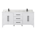 thumbnail image 2 of Laurel 72" Wood Vanity in White Calacatta White Quartz Top no Mirror, 2 of 13