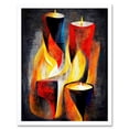 thumbnail image 1 of Cubist Candles Flames Surrealist Still Life Oil Painting Art Print Framed Poster Wall Decor 12x16 inch, 1 of 5