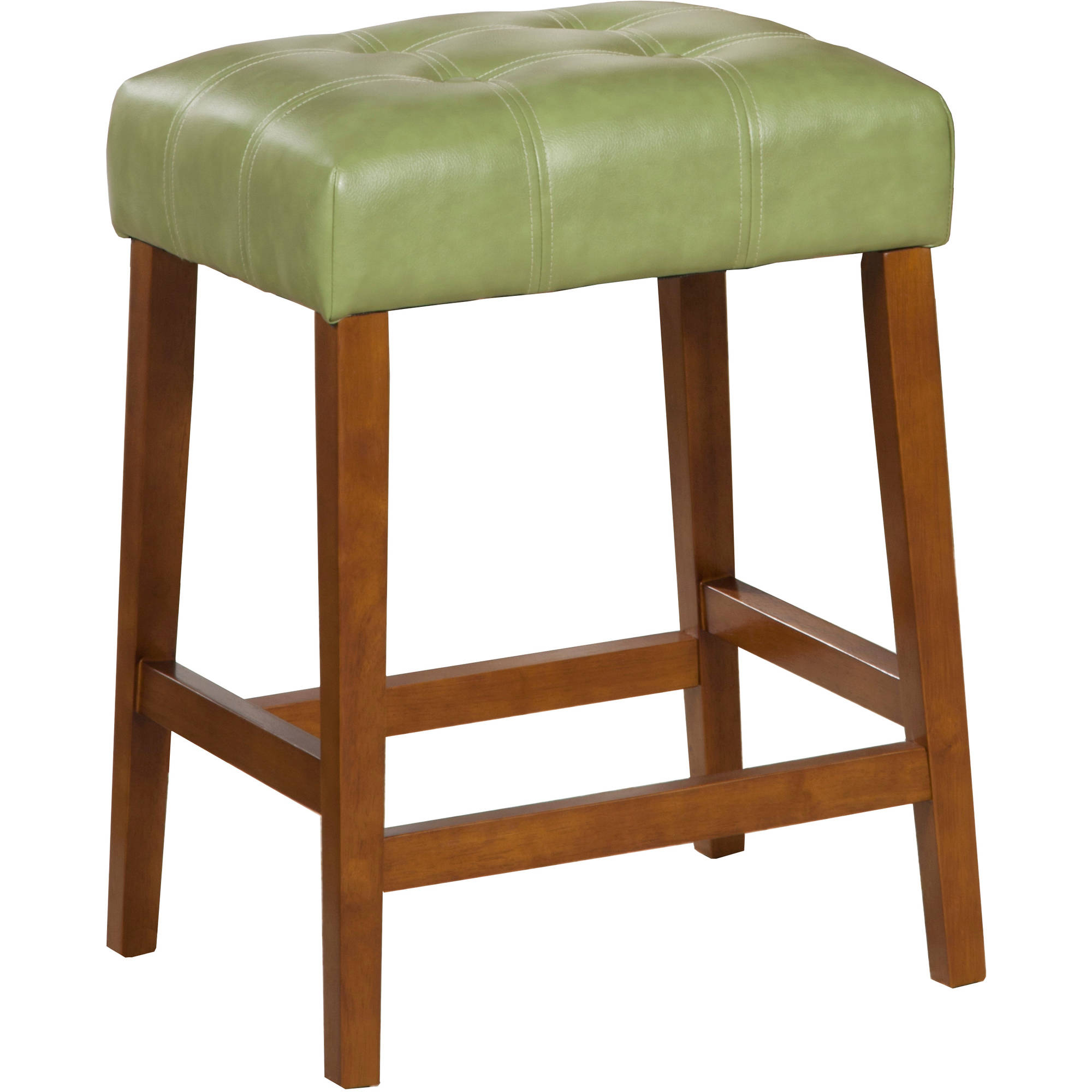 HomePop 24" Faux Leather Square Counter Stool, Multiple Colors