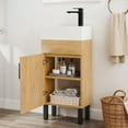 thumbnail image 2 of ModFusion 16" Bathroom Vanity with Undermount Ceramic Sink & Soft-Close Door Storage, for Small Space, Yellow Oak, 2 of 8