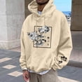 thumbnail image 2 of Men's Floral Print Casual Graphic Hoodies Drawstring Long Sleeve Pullover Sweatshirt, 2 of 5