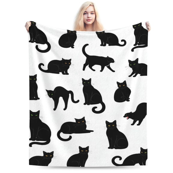 Black Cats Blanket Throw Super Soft and Cozy Blankets for Home Decoration, Couch, Bed, Sofa 50x40