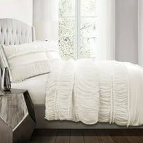 Lush Decor Nova Ruffle Solid Comforter, Full/Queen, White, 3-Pc Set