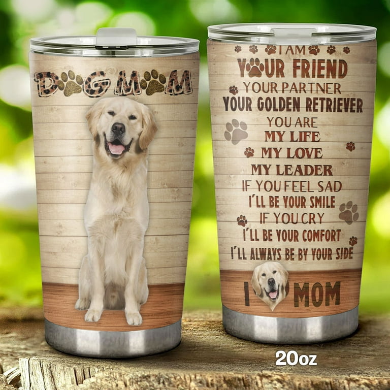 Flagwix Dog Mom Golden Retriever Stainless Steel Tumbler For Mom