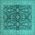 thumbnail image 1 of Ahgly Company Indoor Square Oriental Turquoise Blue Industrial Area Rugs, 8' Square, 1 of 4