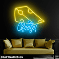 thumbnail image 3 of Craftnamesign Say Cheese Neon Sign, Cheese Store Wall Decor, Kitchen Wall Art, 3 of 5