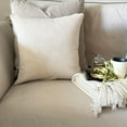 thumbnail image 6 of Ivory Decorative Throw Pillow Covers 26"x26" | Modern Velvet Cushion Cover Striped | Ribbed Corduroy Velvet Pillowcases for Couch, Sofa Bedroom & Living Room, Modern Home Décor - Ivory Cords, 6 of 12